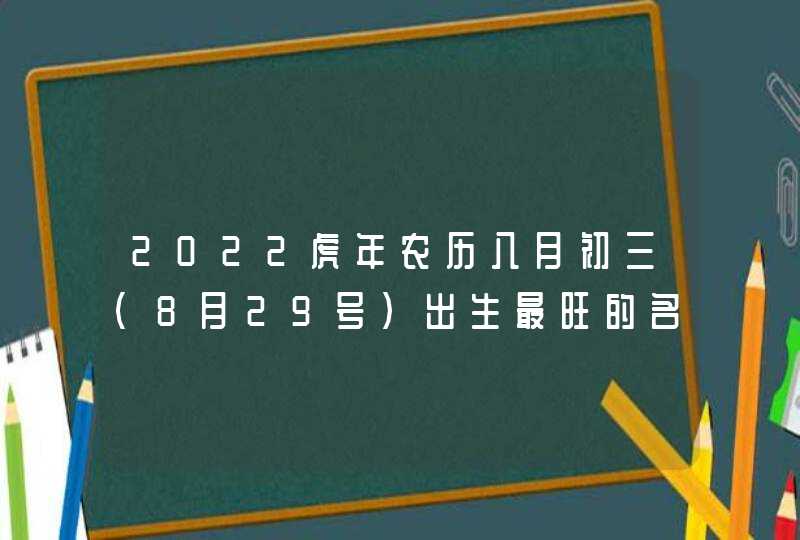 2022虎年农历八月初三(8月29号)出生最旺的名字